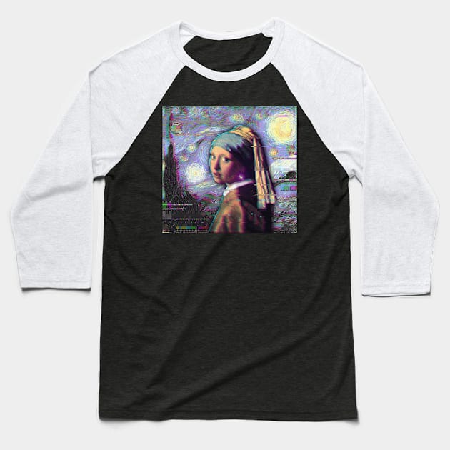 Girl under the starry night Baseball T-Shirt by FandomizedRose